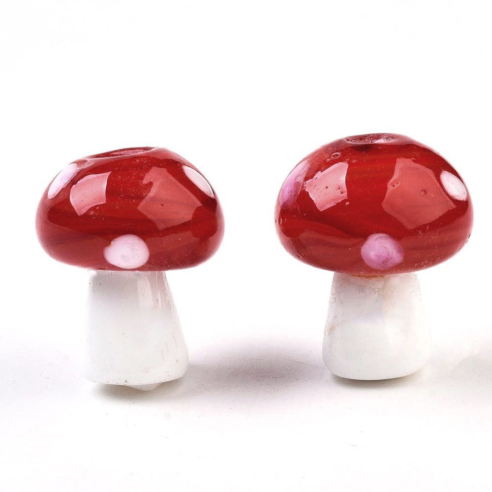 Beadthoven ลูกปัด รูปเห็ด แฮนด์เมด สําหรับทําเครื่องประดับ DIY 10-20 ชิ้น