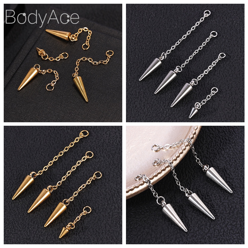 Bodyace สายโซ่คล้องต่างหู สเตนเลส ประดับพู่ยาว 8-50 มม. 1 ชิ้น