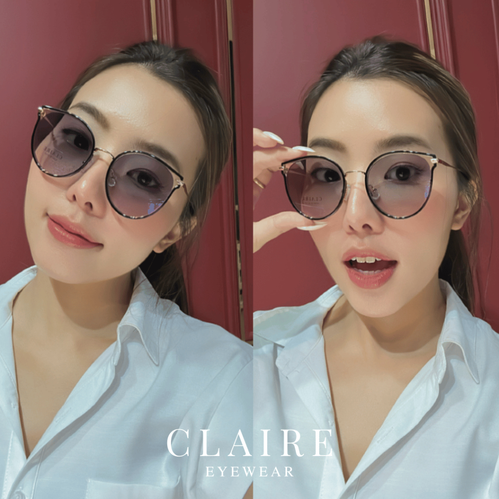 CLAIRE : รุ่น CR1 แว่นกรองแสงออกแดดเปลี่ยนสี Cara Black Pearl