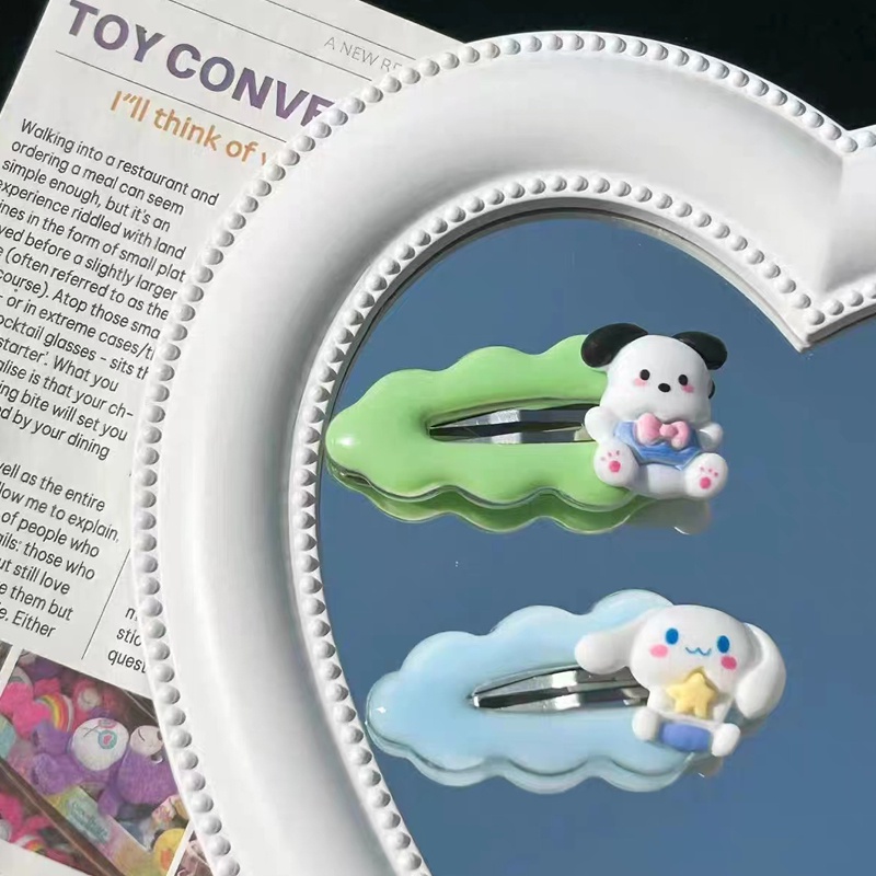 COD เมฆน่ารัก Sanrio Hair Clip Kuromi Hair Clip สาวหวาน Cartoon Hair Clip เด็กอุปกรณ์เสริมผม-det