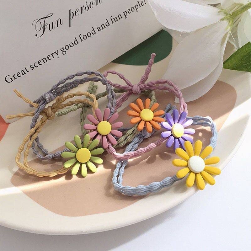 CODพร้อมส่ง rubber band ยางยืดมัดผมดอกเดซี่ ยางรัดผมเกาหลี หลากสี สาวเกาหลีสุดฮิต