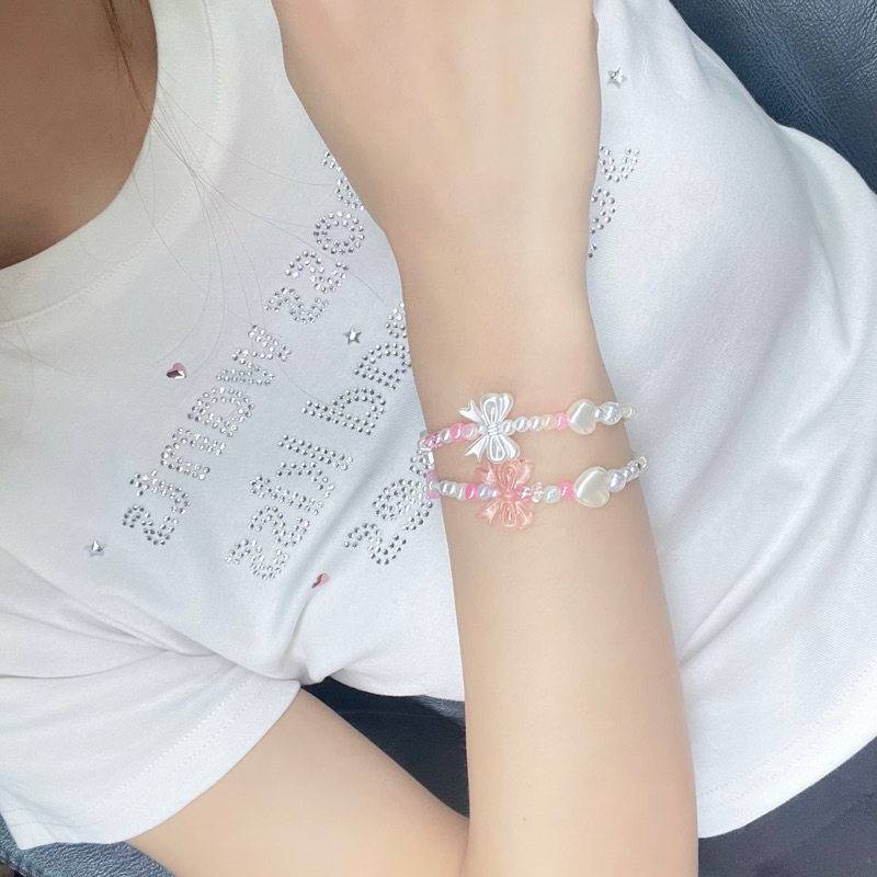 Callmeninety - (พร้อมจัดส่ง1-2วัน)กำไลข้อมือสร้อยข้อมือลูกปัดโทนหวาน ⭐️