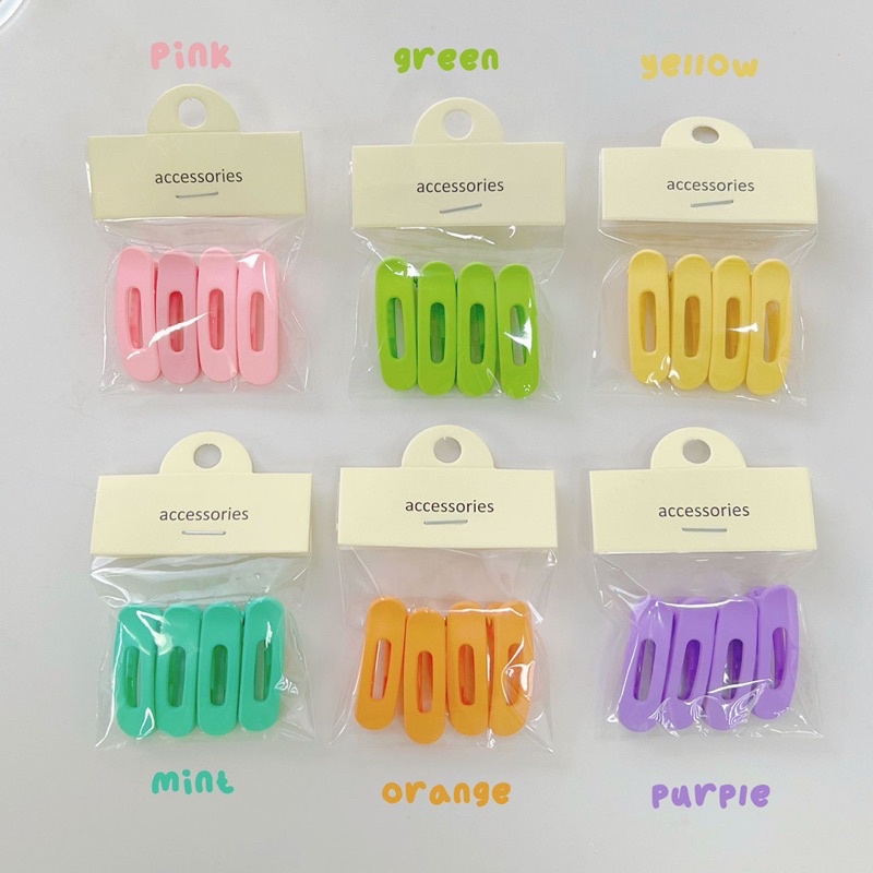 Cute 095 กิ๊บติดผม กิ๊บหนีบผม Colourful 4 ชิ้น / แพ็ค ยาว 4 cm.