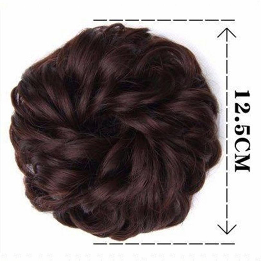Daiga ยางรัดผมโดนัท สีน้ําตาลธรรมชาติ ยางรัดผมปลอม แบบหูรูด ผมหยิก Chignon