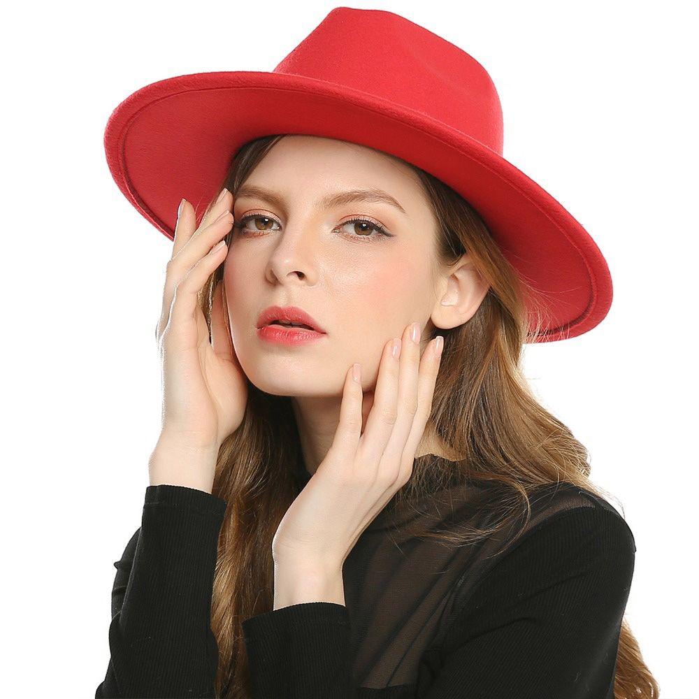 Dealshop Fedora หมวกปีกกว้าง ผ้าขนสัตว์ สไตล์คาวบอย มีประสิทธิภาพ สําหรับผู้หญิง และผู้ชาย