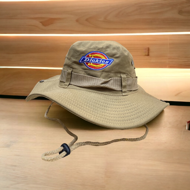 Dickies หมวกบัคเก็ต หมวกเดินป่า แคมปิ้ง รุ่นมีเชือก ยอดนิยม เหมาะสำหรับผู้ชายกับผู้หญิง