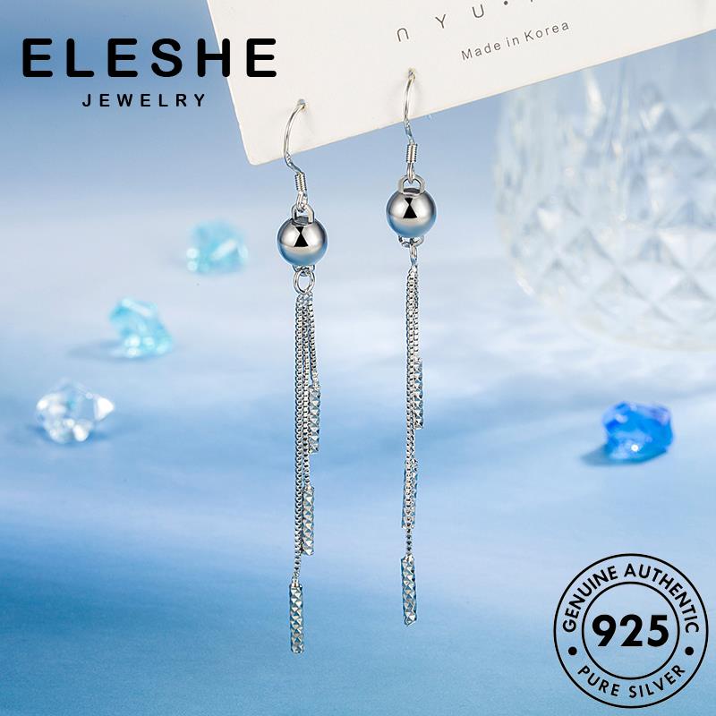 Eleshe ต่างหูตะขอเงิน 925 ประดับมุก เพชร โมอิส เครื่องประดับ สําหรับผู้หญิง M008