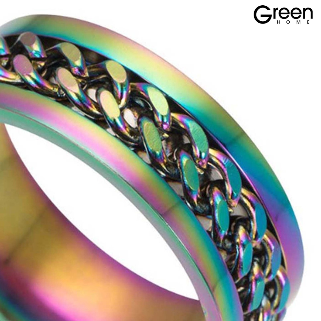 [Exquisite Jewelry House] แหวนสเตนเลส หมุนได้ สําหรับผู้ชาย