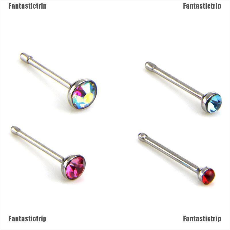 Fantastictrip 60X สเตนเลส สตั๊ดจมูก เครื่องประดับคริสตัล ร่างกาย