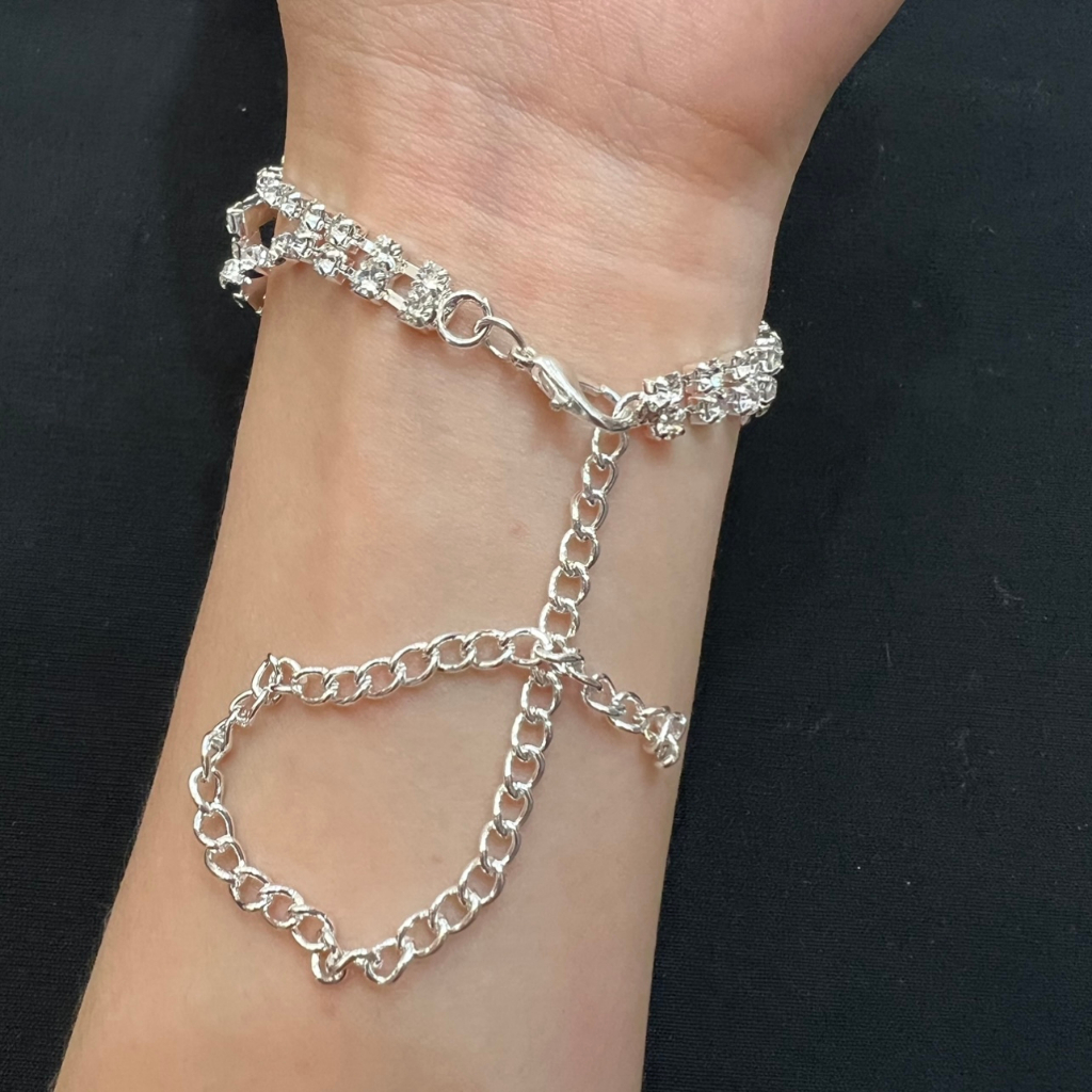 Fashion Jewele สายรัดข้อมือ และแหวน ประดับคริสตัล พลอยเทียม สําหรับเจ้าสาว งานแต่งงาน