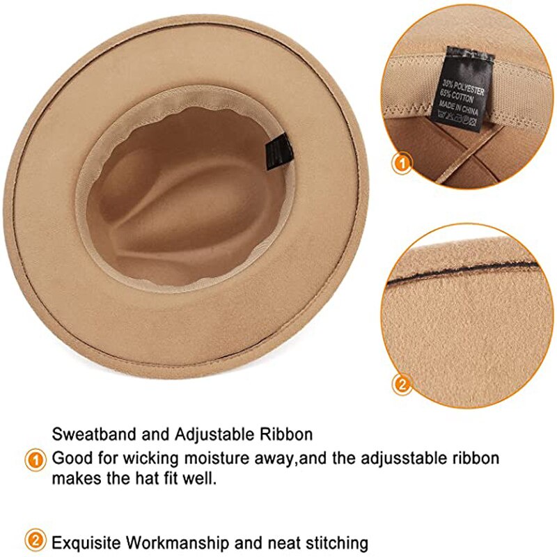 Fedora หมวกปีกกว้าง หนา สายโซ่ สีทอง แฟชั่นฤดูใบไม้ร่วง ฤดูหนาว สําหรับผู้หญิง และผู้ชาย