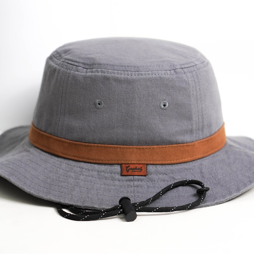 G007 Stone Grey หมวกเดินป่า สไตล์สตรีท งาน Cotton Washed ผ้านุ่ม สวย ระบายอากาศได้ดี ใส่สบาย