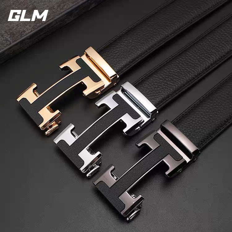 GLM เข็มขัดหนังผู้ชาย แฟชั่นสำหรับผู้ชาย เข็มขัดหนังวัว