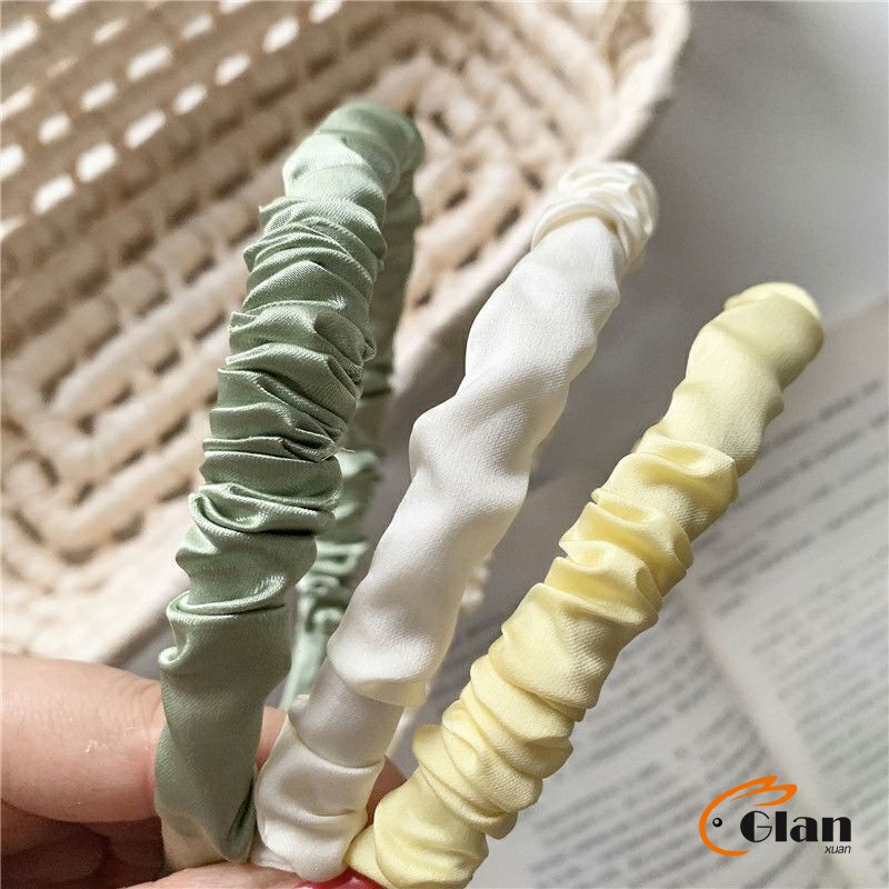 Glanxuan ที่คาดผม ผ้าซาติน แฟชั่นสําหรับผู้หญิง สไตล์เกาหลี  Hair ornament