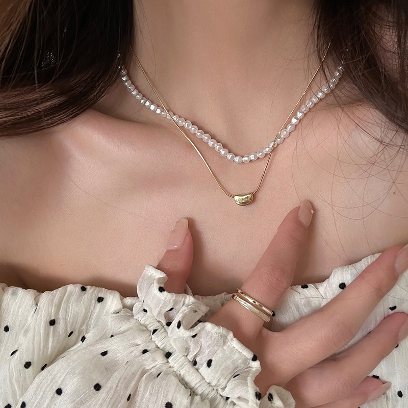 Golden Doudou สร้อยคอโซ่ ประดับมุก หรูหรา เข้ากับทุกการแต่งกาย สําหรับผู้หญิง