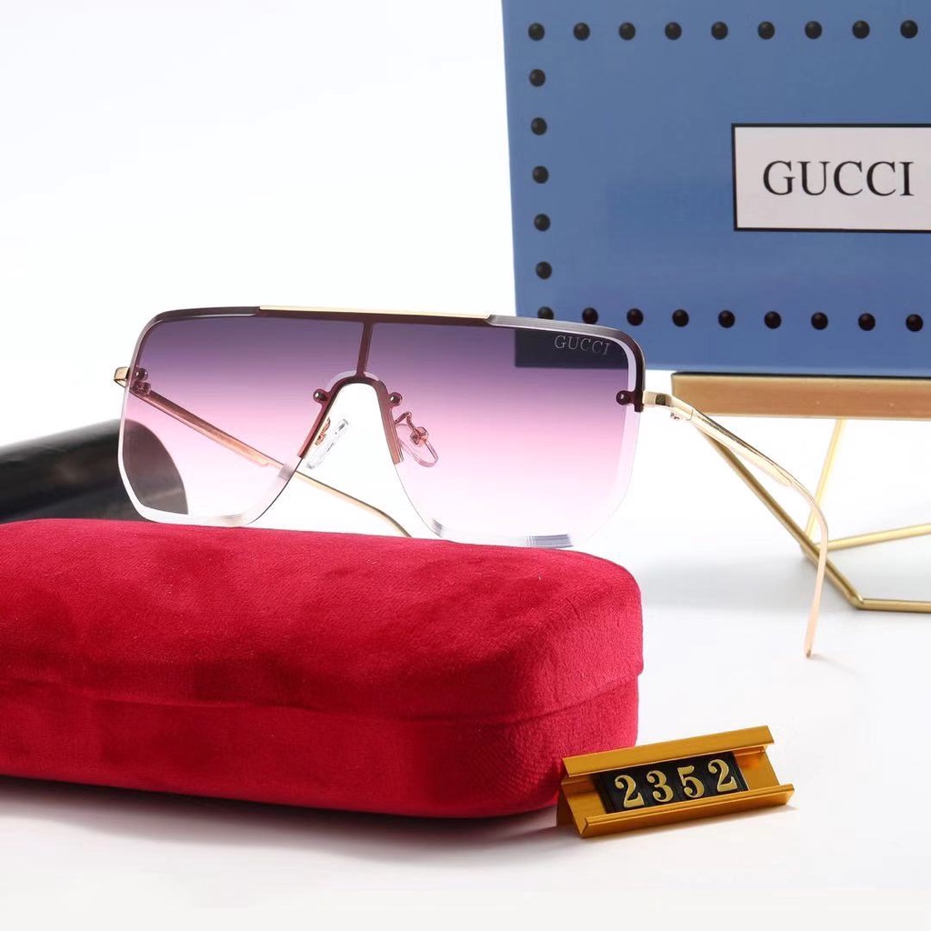 Gucci แว่นตากันแดด ไร้ขอบ ทรงสี่เหลี่ยม หรูหรา สไตล์วินเทจ แฟชั่น สําหรับผู้ชาย ผู้หญิง UV400 2022