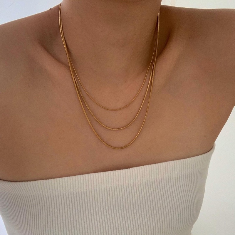 HER OBJECTIVE_HER SNAKE PLAIN NECKLACE IN 1/1.5MM