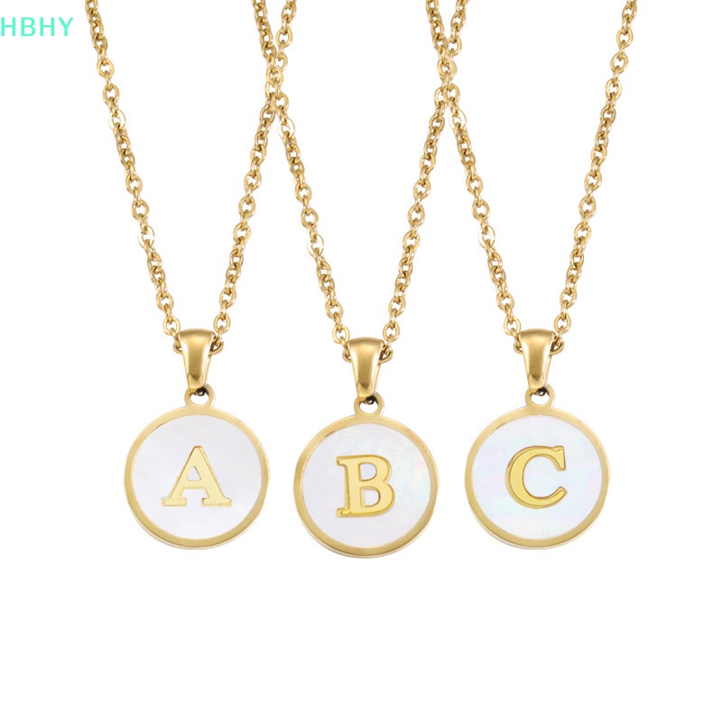 Hb สร้อยคอ จี้ตัวอักษร A-Z สีขาว สไตล์มินิมอล เครื่องประดับ สําหรับผู้หญิง ผู้ชาย ของขวัญ HY