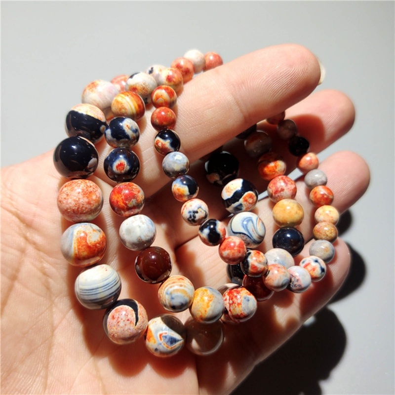Inf สร้อยข้อมือ ลูกปัดหินอาเกตธรรมชาติ ทํามือ สําหรับผู้หญิง