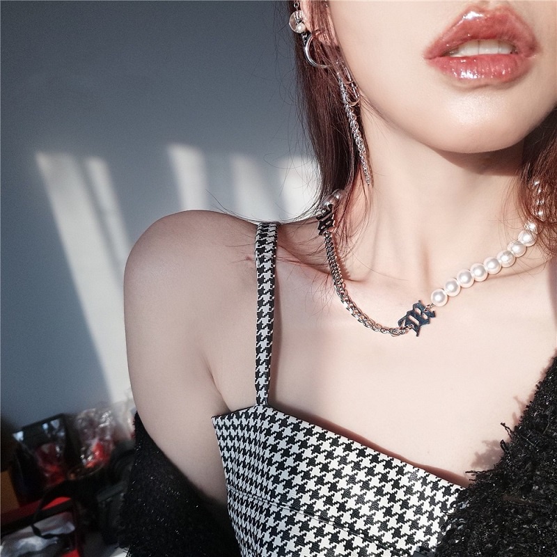 Jojo COCO เกาหลี คู่ มุก จี้หัวใจ สร้อยคอ สําหรับผู้หญิง สาว สวยหรู โซ่ไหปลาร้า