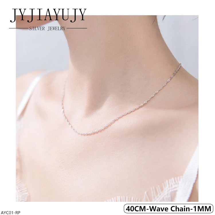 Jyjiayujy สร้อยคอโซ่เงินแท้ 100% S925 ยาว 40 45 50 ซม. สไตล์เกาหลี เครื่องประดับแฟชั่น สําหรับผู้หญิง AYC01-RP