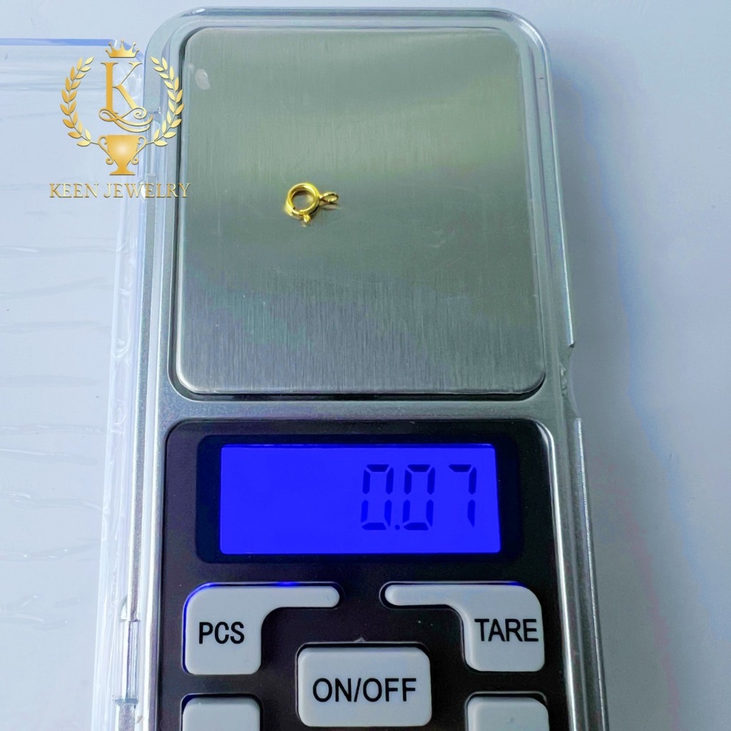 Keen jewelry ตะขอสปริงกลม 5 มิล ตะขอ สร้อย ตะขอทองแท้ 9K 37.5% อิตาลี่ น้ำหนัก 0.07 กรัม