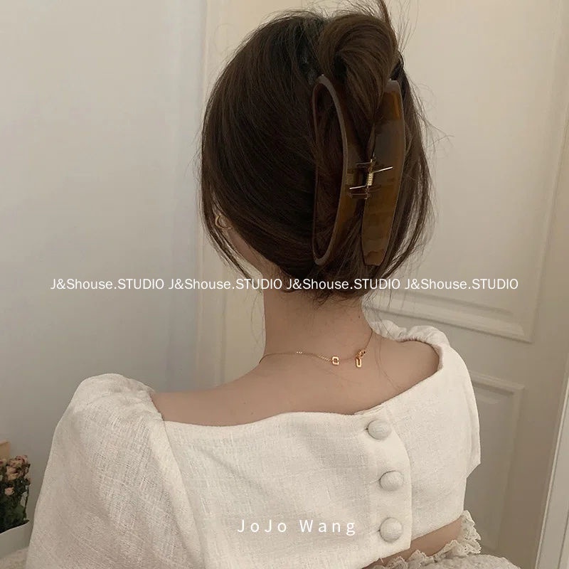 Kf562 กิ๊บติดผมอะคริลิค รูปดวงจันทร์ ขนาดใหญ่ 13 ซม. สไตล์เกาหลี สําหรับผู้หญิง
