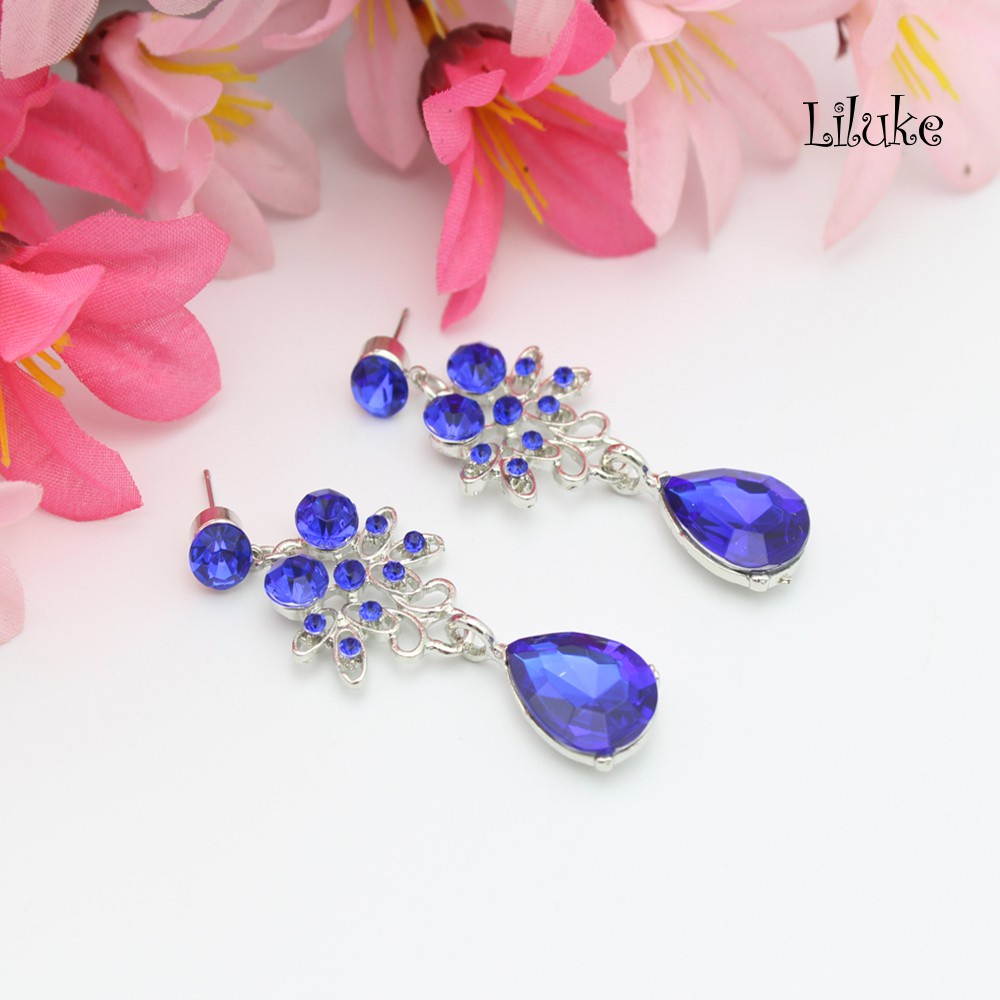 [LK] ชุดเครื่องประดับ สร้อยคอ ต่างหู อะคริลิค จี้ดอกไม้ หยดน้ํา สําหรับผู้หญิง งานแต่งงาน