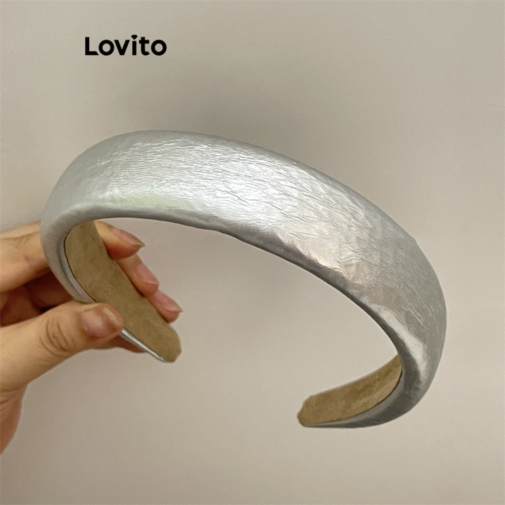 Lovito ที่คาดผมโลหะ เนื้อเรียบ ลําลอง สําหรับผู้หญิง LFA16215