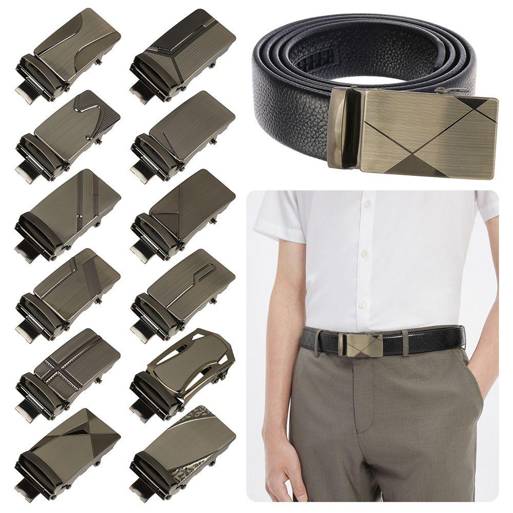 Lveror หัวเข็มขัดผู้ชาย DIY ปรับได้ สไลด์ สายรัด หัวเข็มขัด สันทนาการ หัวเข็มขัด