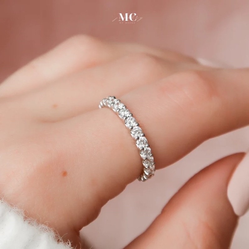 MCbrand.Jew  แหวนเงินเเท้ เพชรPremiumCZ✨รุ่น Lucy เพชรรอบวงง✅ไม่ลอกใส่ติดตัวได้เลย มีใบรับประกันสินค้า