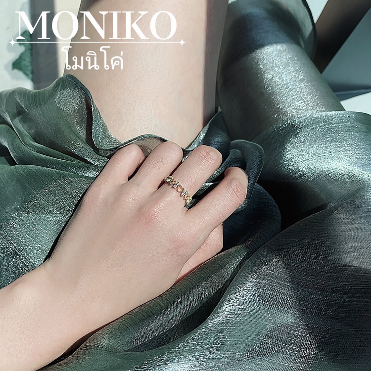 MONIKO แหวน แหวนแฟชั่นเกาหลี แหวนทองประดับเพชร เครื่องประดับนำเข้า เครื่องประดับสตรี