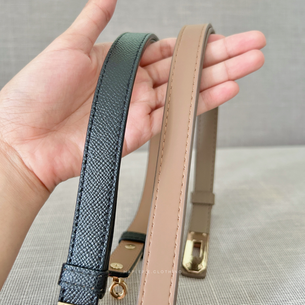 Maplepie - Elis Belt ✨ เข็มขัดหนังเส้นเล็ก 22-36” รูดปรับสายตามไซส์ไม่ต้องเจาะรู