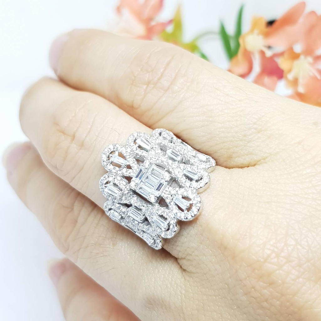 Memorine Jewelry แหวนเงินแท้ 925 ฝังเพชรสวิส (CZ) : ONLR496