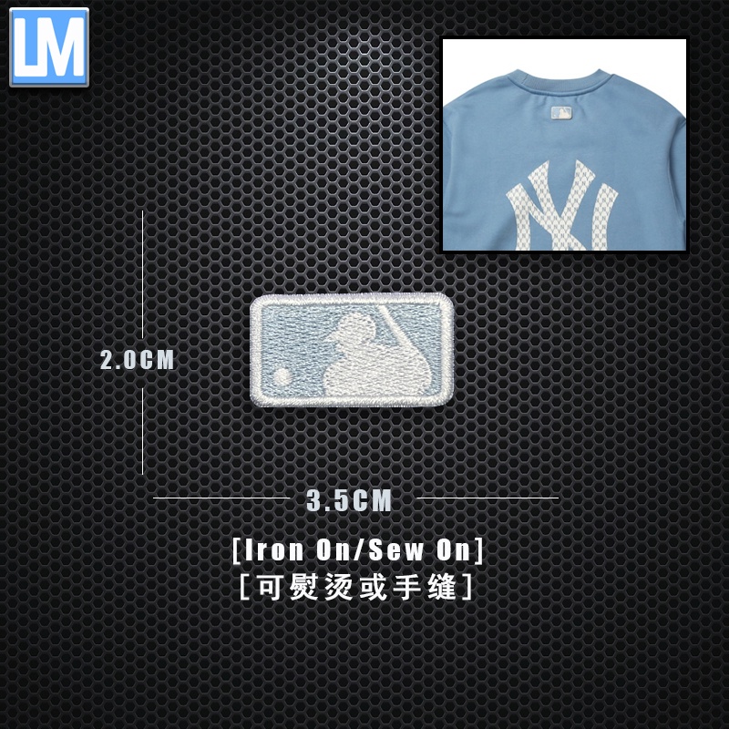 Mlb สติกเกอร์ป้ายฉลาก ทรงสี่เหลี่ยม ปักลาย สําหรับติดตกแต่งเสื้อผ้า คอมพิวเตอร์