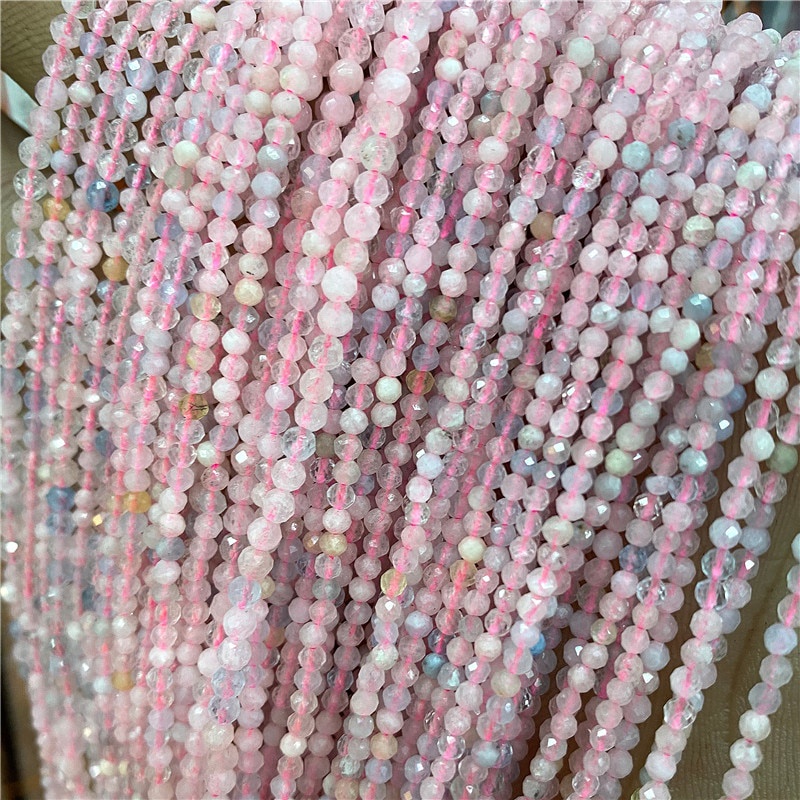 Natural Stone Beads Small section Bead Prehnite Aquamarine Quartzs 3mm Loose Beads for Jewelry Making DIY Bracelet Necklace 38CM