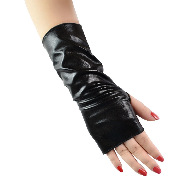 Nerv ถุงมือหนัง แบบสั้น สไตล์พังก์ ไม่มีนิ้ว สําหรับแต่งตัวฮาโลวีน