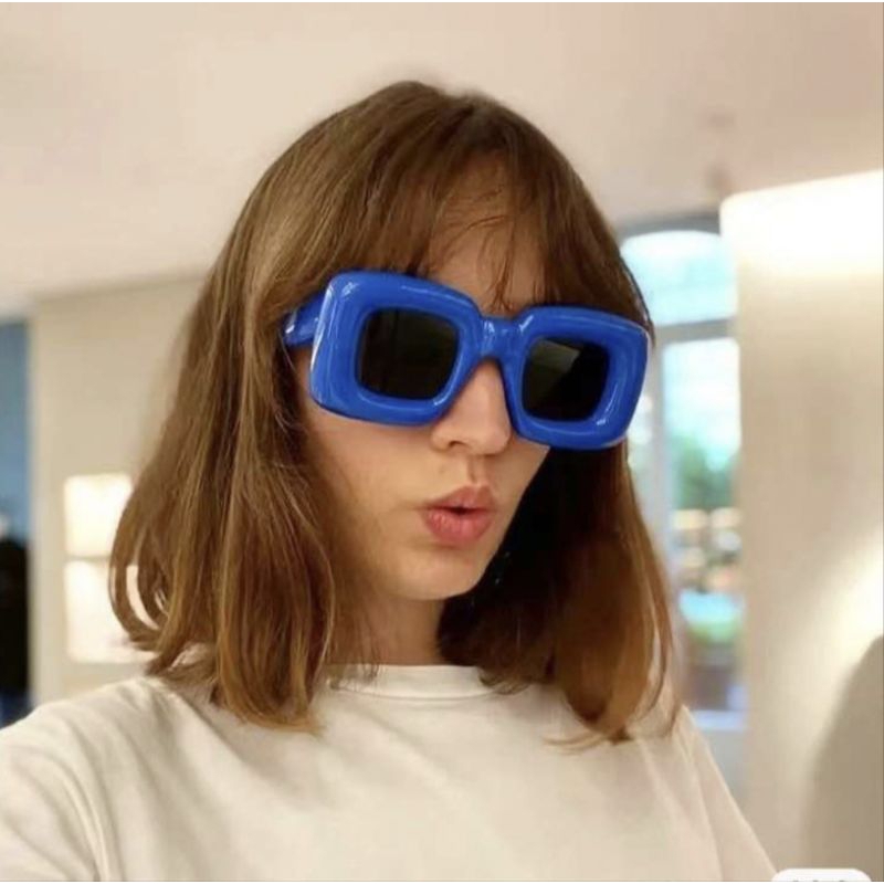 New LW-3 Y2K ทรงเหลี่ยม  แว่นตาแฟชั่น แว่นตากันแดด   [[ร้านในไทย  Glasses Cap Shop]]