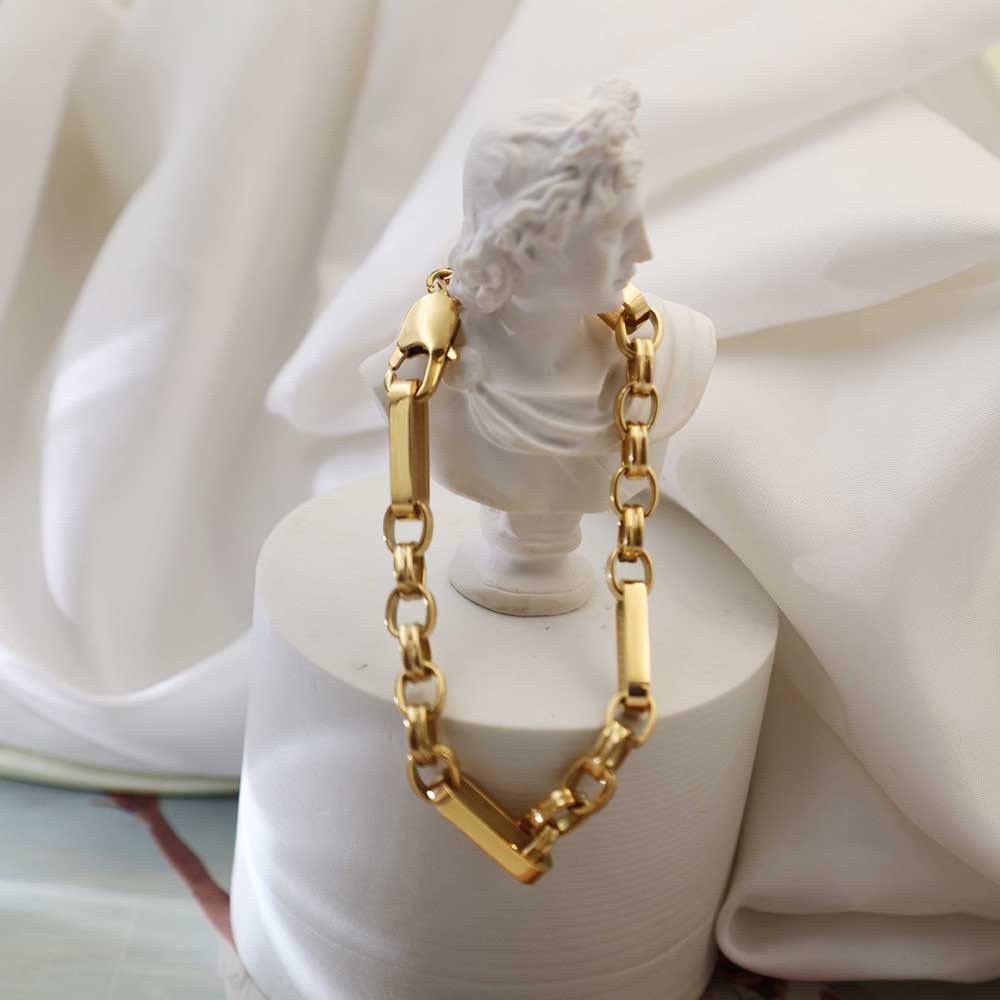 Niche สร้อยข้อมือสเตนเลส 18K ชุบสุญญากาศ สไตล์ยุโรป อเมริกัน