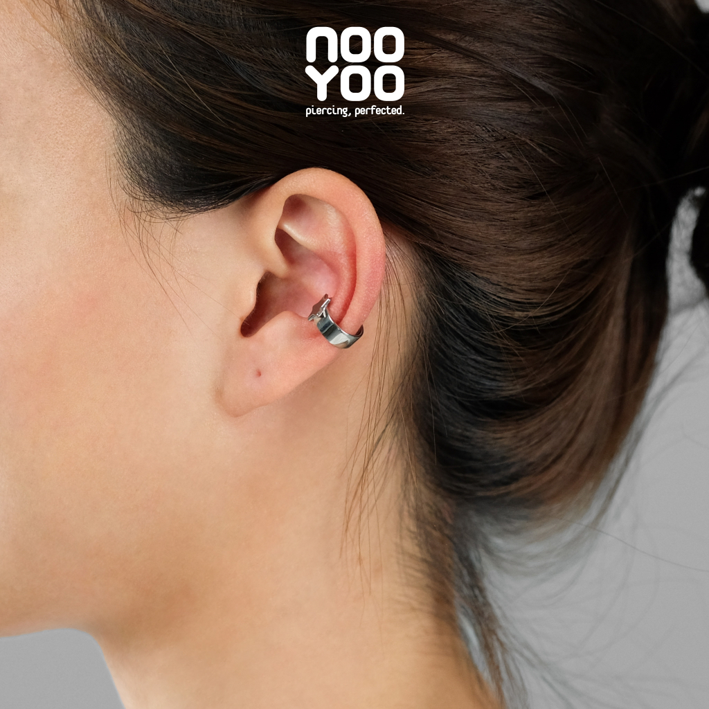 NooYoo ต่างหูสำหรับผิวแพ้ง่าย Single STAR Ear cuff Surgical Steel