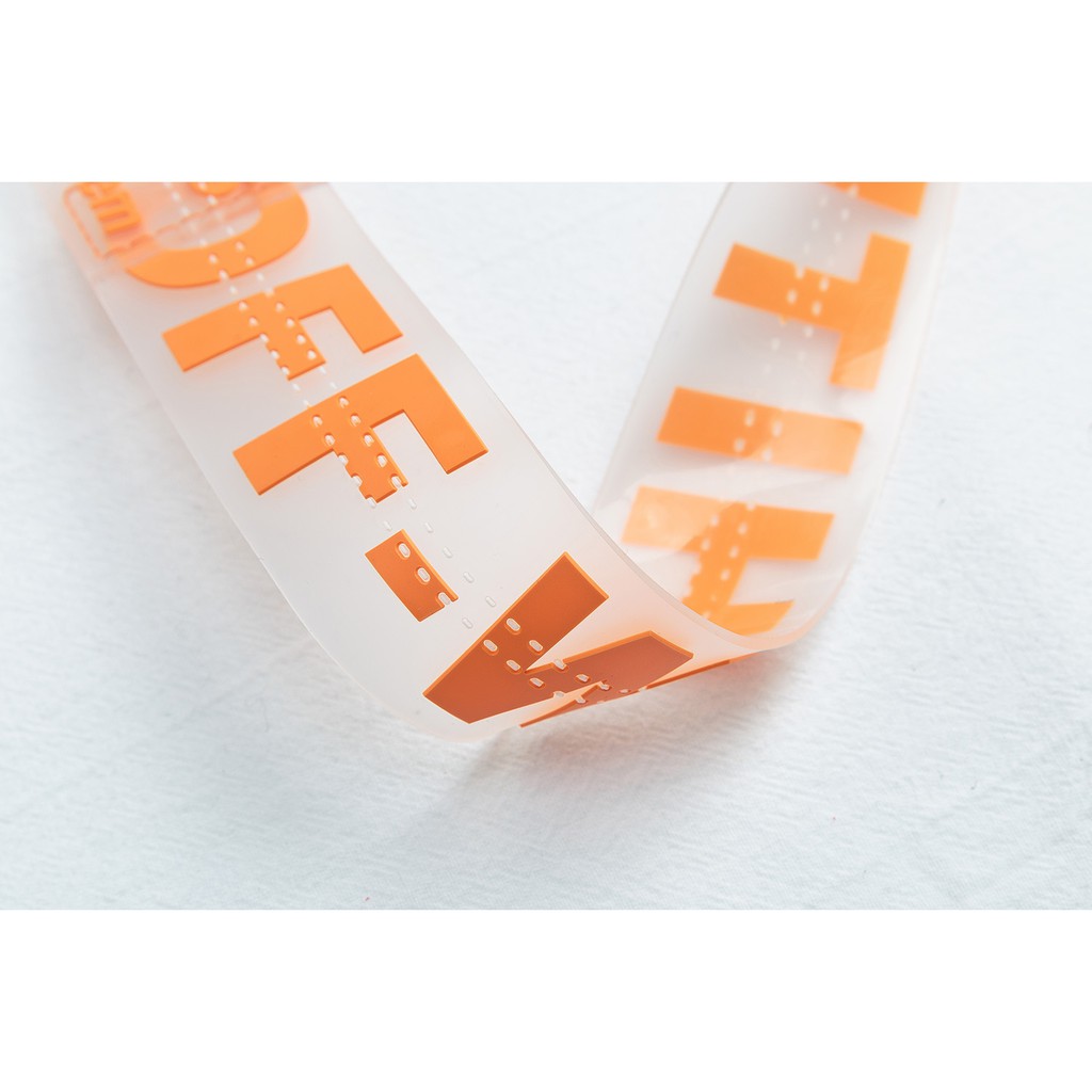 OFF WHITE 18SS โลโก้ใหม่เข็มขัดโปร่งใสสำหรับผู้ชายและผู้หญิง