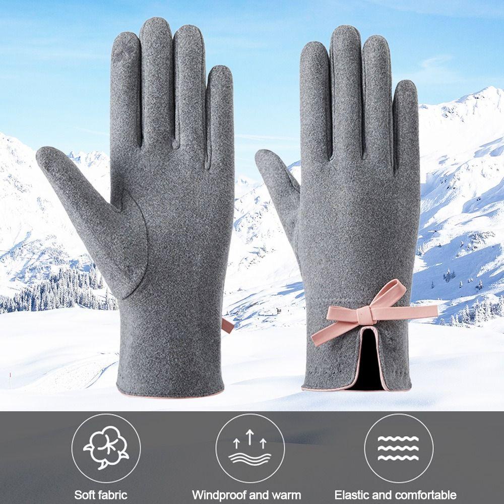 Osier1 ถุงมือขนแกะ อบอุ่น แฟชั่นใหม่ สําหรับผู้หญิง เล่นกีฬากลางแจ้ง