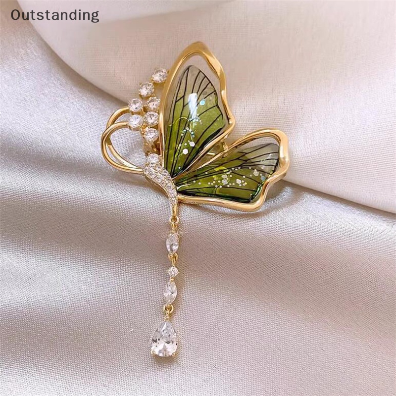 Outstanding ใหม่ เข็มกลัด โปร่งแสง รูปผีเสื้อ พรีเมี่ยม ขายส่ง