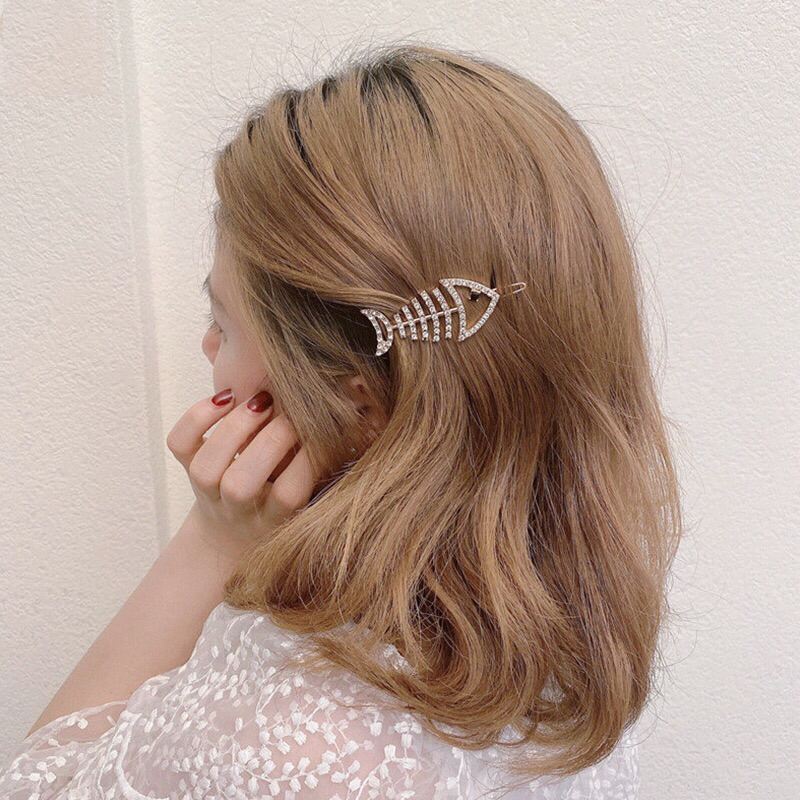 PASUAY กิ๊บดอกไม้ ปลา เกล็ดหิมะ ประดับเพชรเทียมสีเงิน สีทอง | กิ๊บปลา กิ๊บเพชร