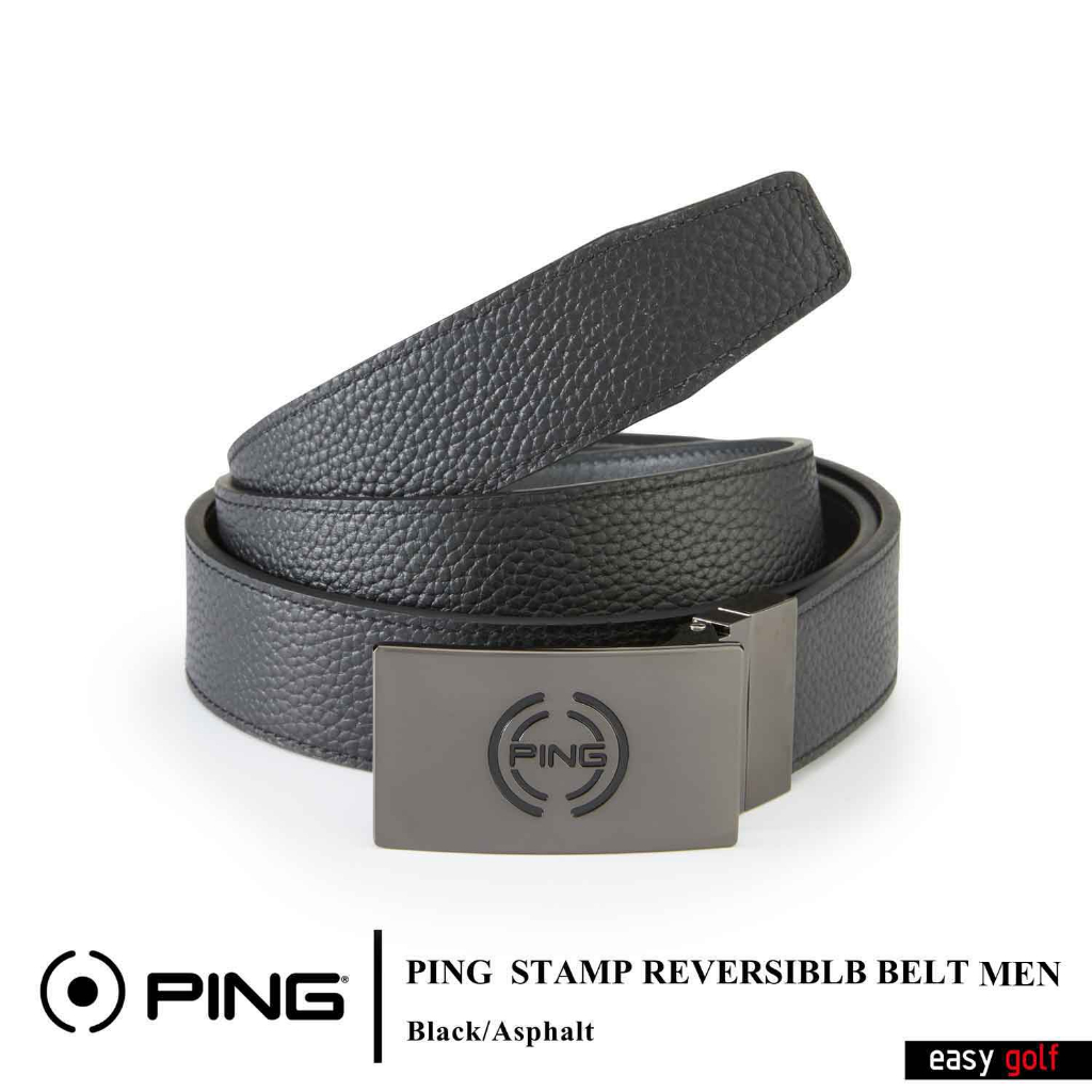 PING STAMP REVERSIBLE BELT  PING  BELT  เข็มขัดผู้ชาย เข็มขัดหนัง