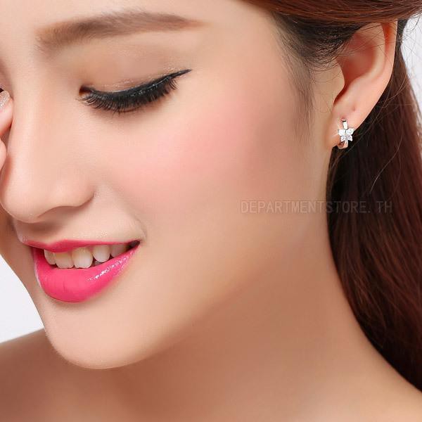 PLINTH 925 ต่างหูเงินเพชรผีเสื้อแฟชั่นญี่ปุ่นและเกาหลีอารมณ์น่ารัก505