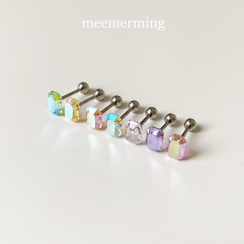 Pastel Rectangle [Piercing] จิวทรงเพชรสี่เหลี่ยมผืนผ้า