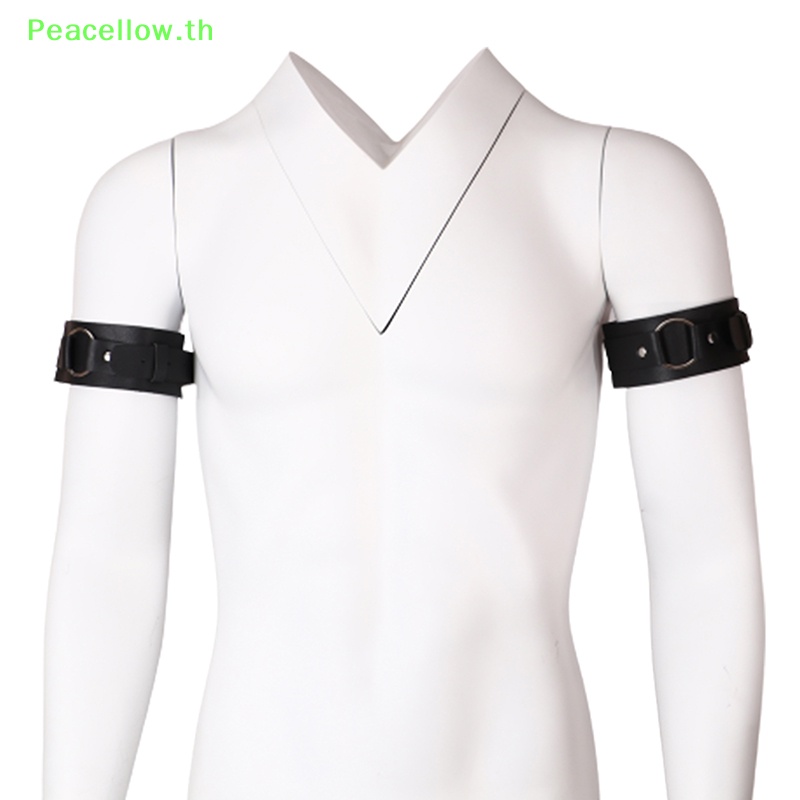 Peacellow สายรัดแขน หนัง PU เซ็กซี่ ปรับได้ เหมาะกับผู้ชาย สําหรับแต่งคอสเพลย์