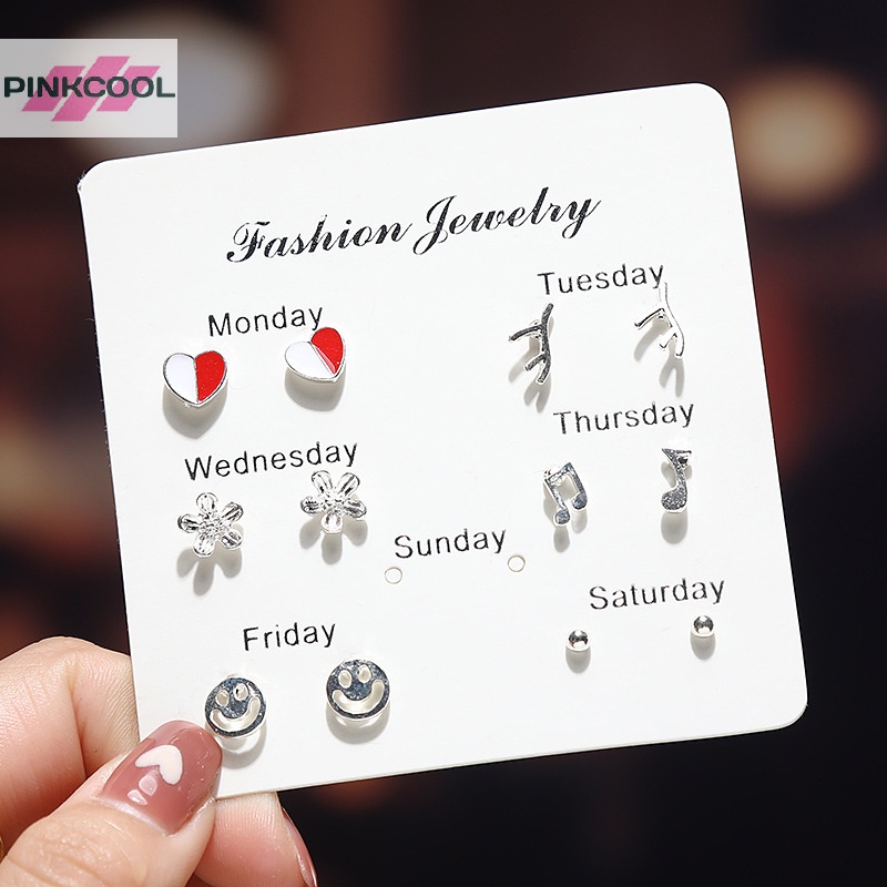Pinkcool ชุดต่างหูสตั๊ด ขนาดเล็ก น่ารัก เรียบง่าย เครื่องประดับ สําหรับผู้หญิง ของขวัญ ขายดี