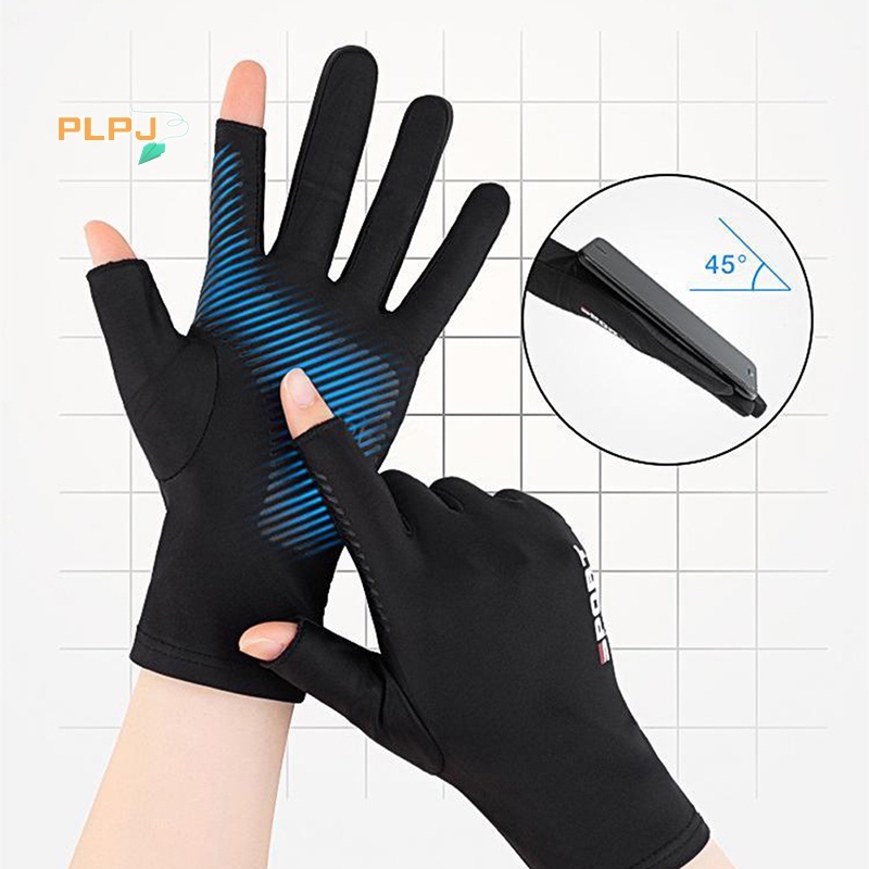 Plpj ถุงมือผ้าไหมน้ําแข็ง ระบายอากาศ กันลื่น ป้องกันรังสียูวี สําหรับเล่นกีฬากลางแจ้ง 1 คู่